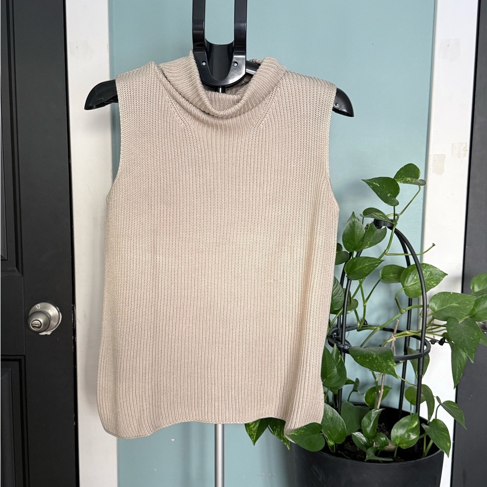 Sleeveless Cream Sweater